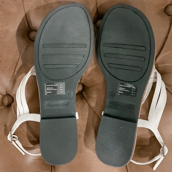 American Eagle White Flat Sandals Size 8 - Picture 4 of 5